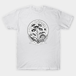 White and Black Blossoming Environment T-Shirt